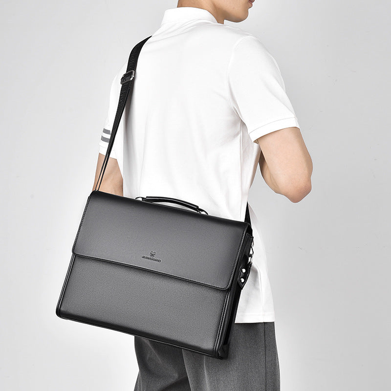 Men's Briefcase Style Business Leather Bag