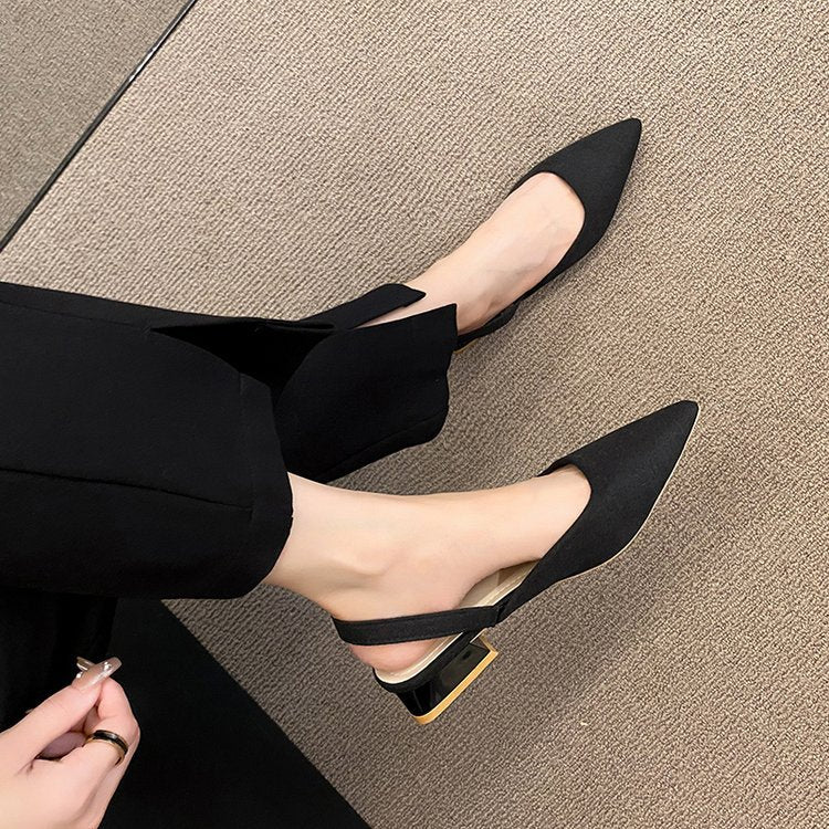 Women's Fashion Thick Heel Low Heel