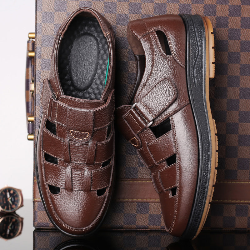 Men's Leather Casual Breathable Sandals