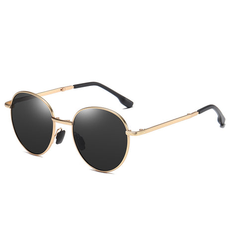 Men's Folding Polarized Round Frame Colorful Sunglasses