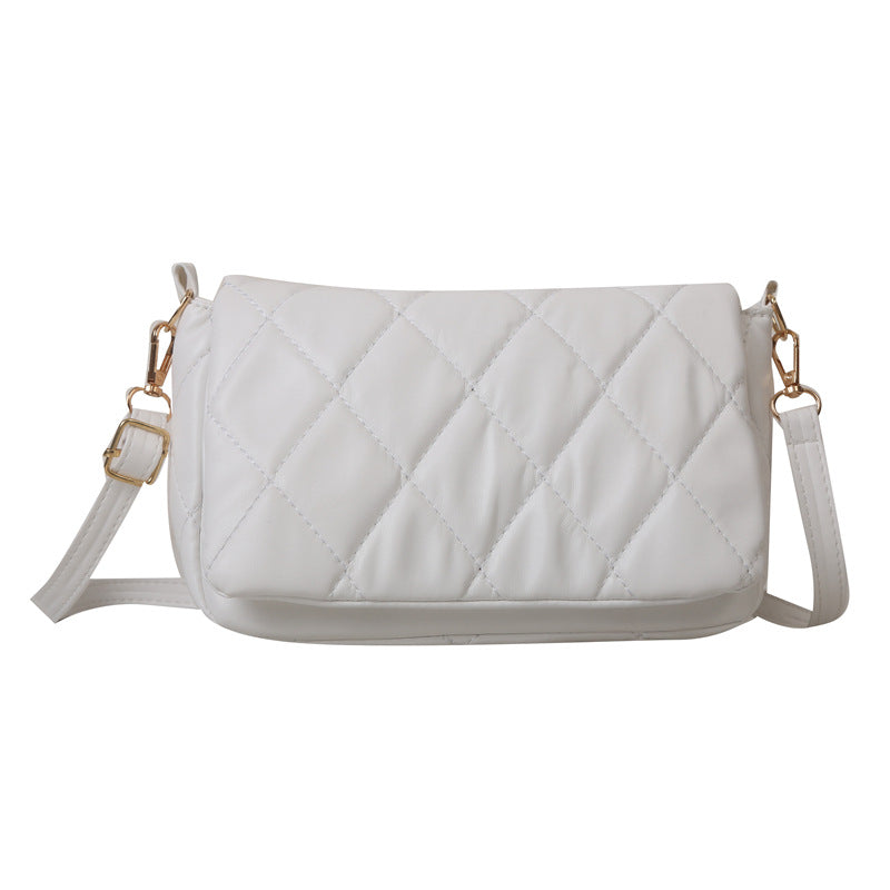 Women's Textured Rhombus Leather Casual Bag