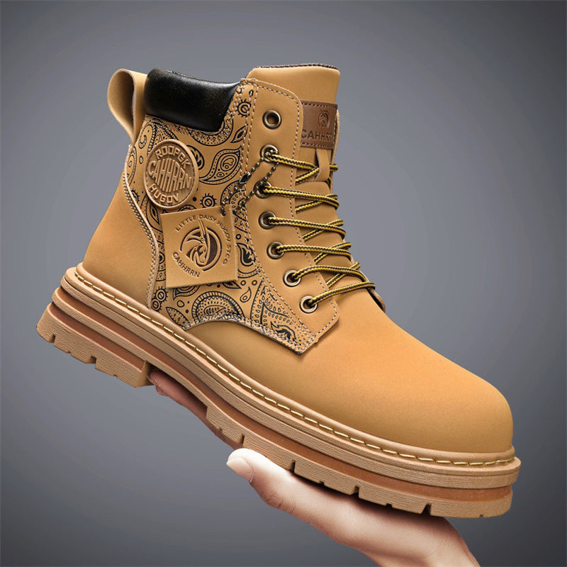 Men's Three-color High-top Martin Boots