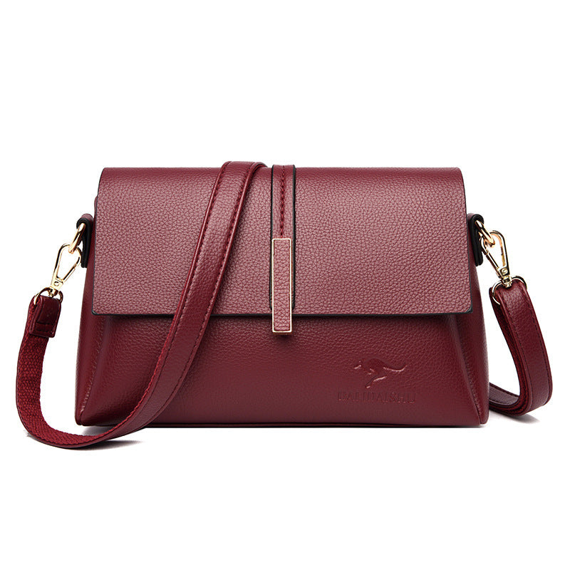 Women's Leather Portable Square Shoulder Bag