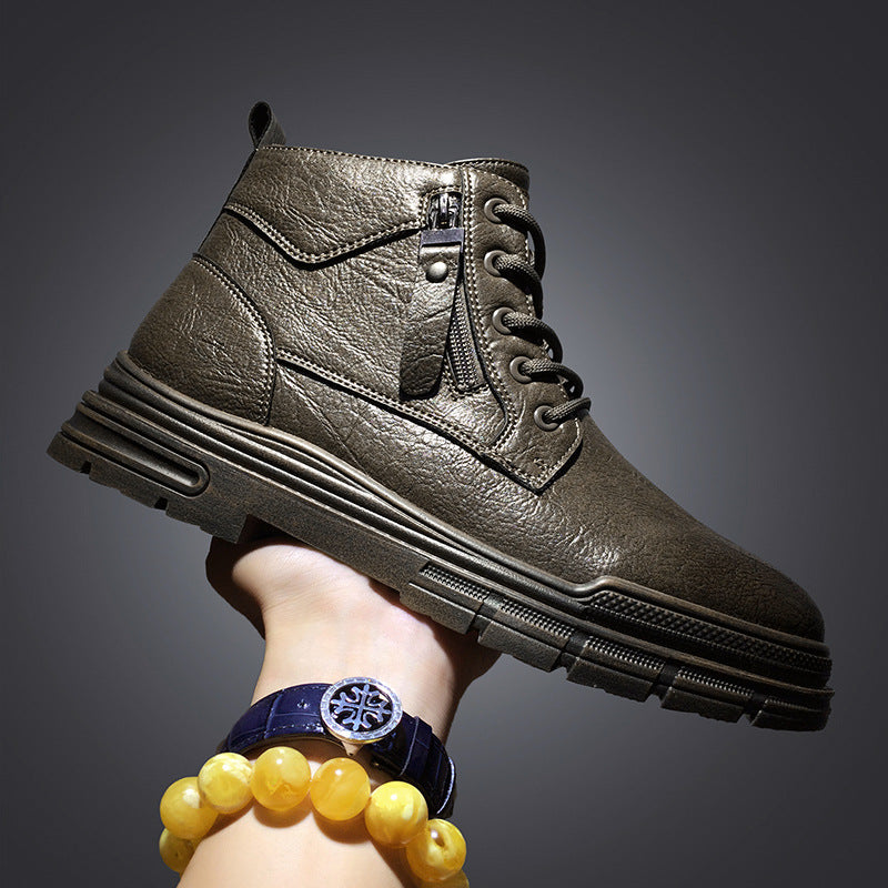 Men's High-Top Leather Martin Boots