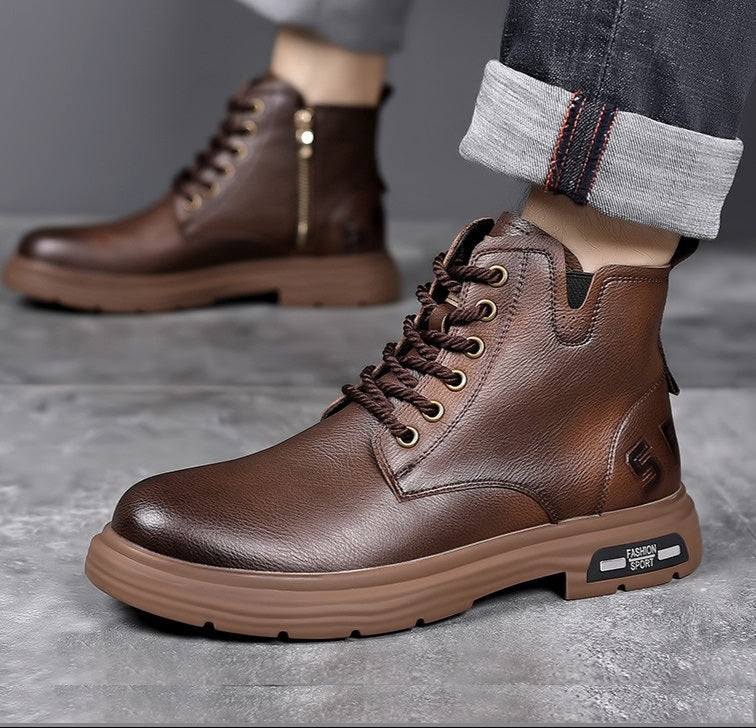 Men's Leather Martin Boots British style Shoes