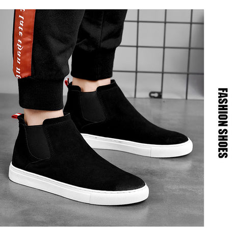 Men's Leather High-Top Casual Chelsea Shoes