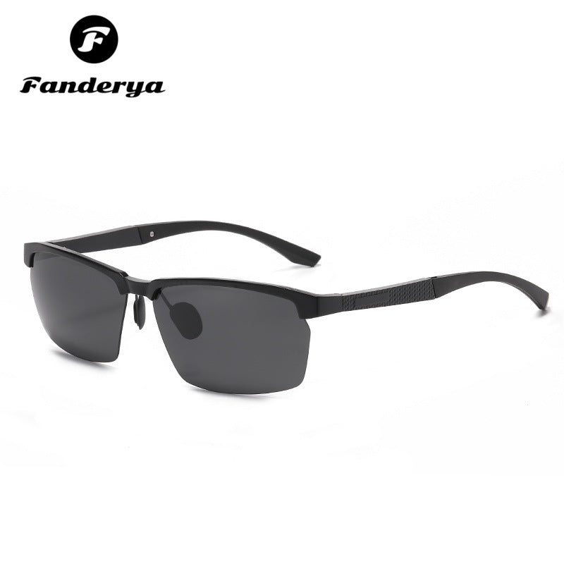 Men's Aluminum Half-frame Polarized UV-proof Sunglasses