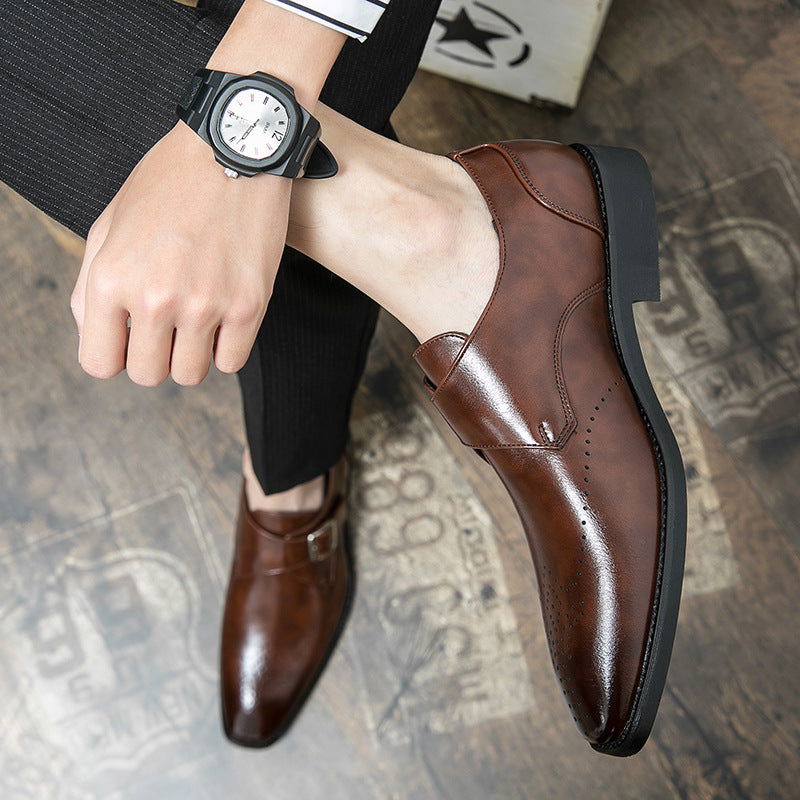Men's Leather Brock Engraving Outdoor Shoes