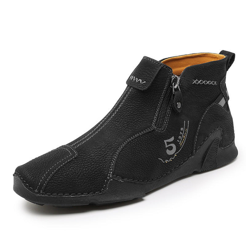 Men's Leather Fashionable Boots Trendy Shoes