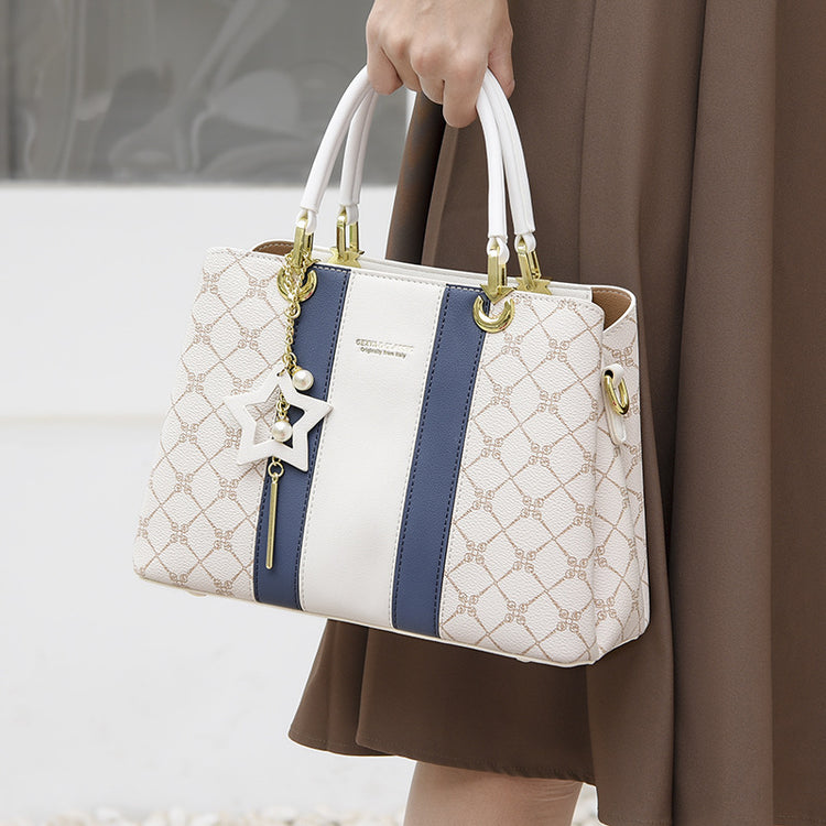 Women's Luxury Contrasting Soft Leather Handbag