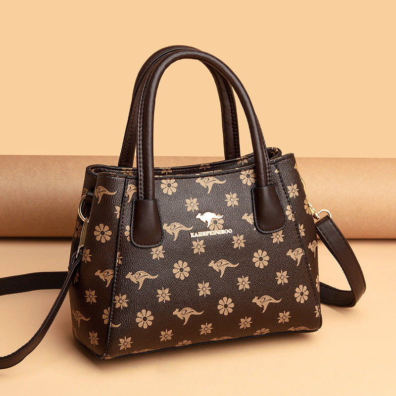 Women's Leather Printed Shoulder HandBag