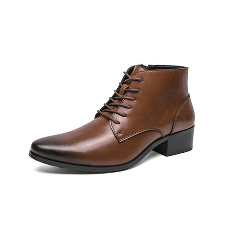 Men's Fashion High Top Pointed Leather Shoes