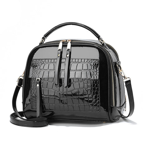 Women's  Trendy Crocodile Pattern Leather Portable Bag