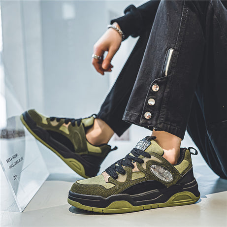 Men's Fashion Lace-Up Low-Top Platform Shoes