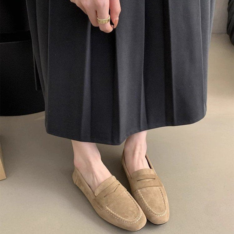 Women's Casual Flat Shoes Soft Sole Brown Shoes