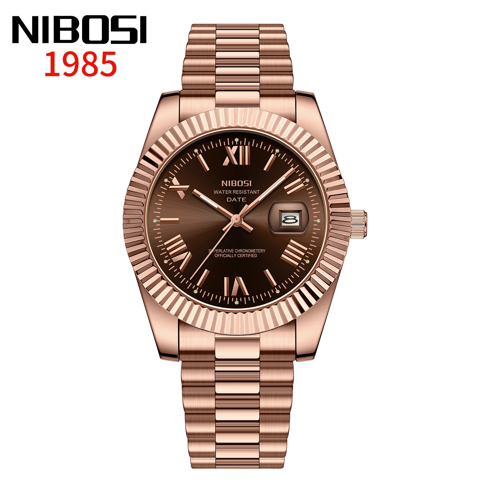 Men's Watch Gold Stainless Steel Calendar Watch