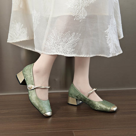 Women's Retro Mid Heel Soft Comfortable Shoes