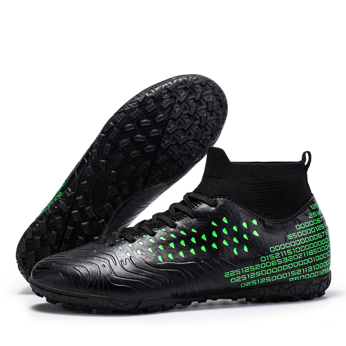 Men's Synthetic Leather High-Top Football Turf Sports Shoes