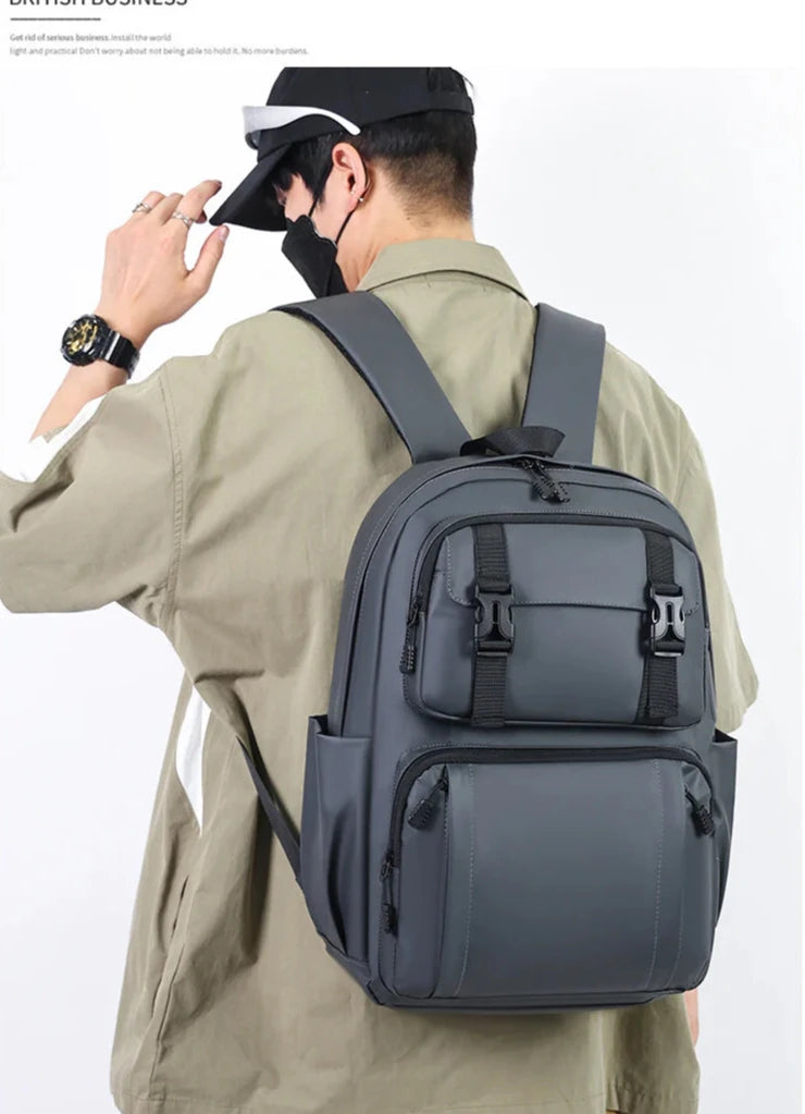 Men's Large Capacity Buckle Trendy Backpack