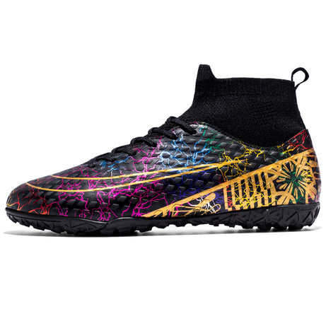 Men's Synthetic Leather High-Top Football Turf Sports Shoes
