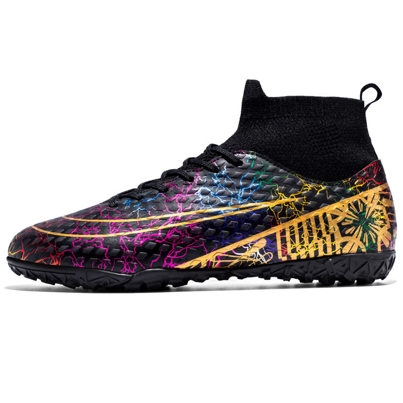 Men's Synthetic Leather High-Top Football Turf Sports Shoes