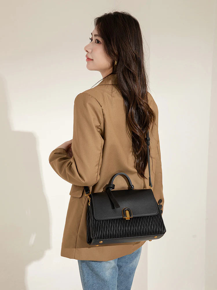 Women's Leather Texture Shoulder Bag