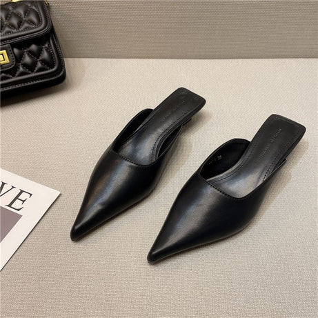 Women's Thin Heel Casual Muller Half Slippers