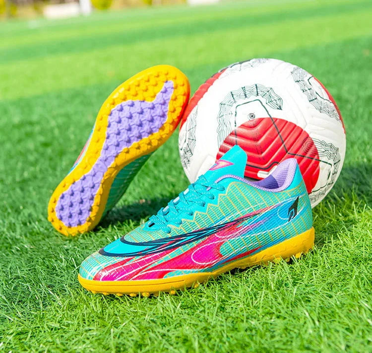 Men's Leather Football Turf Sports Shoes