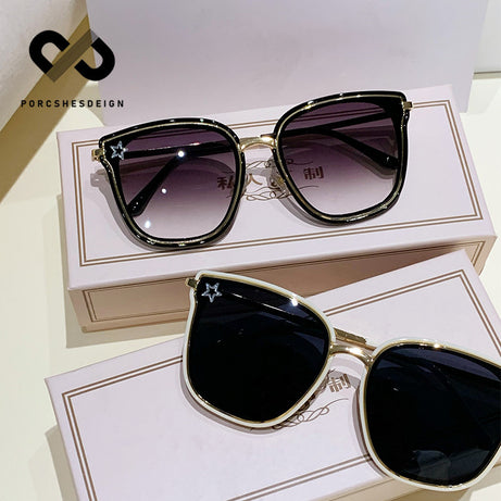 Women's Metal Retro Square Sunshade Anti-ultraviolet glasses