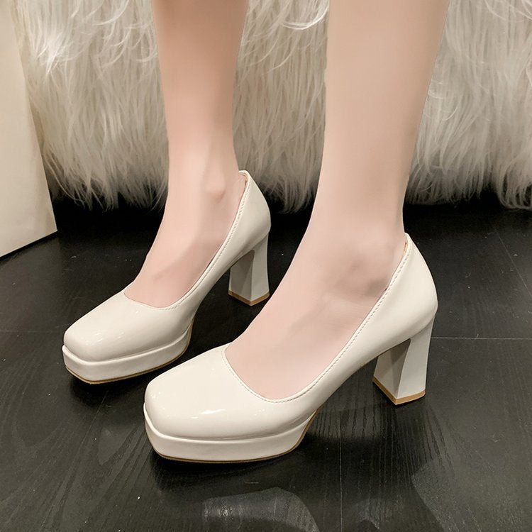 Women's Square Head High Heels Work Shoes