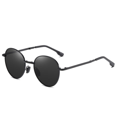 Men's Folding Polarized Round Frame Colorful Sunglasses