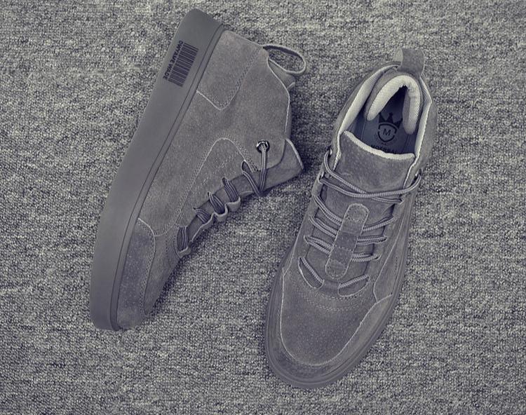 Men's Leather High-Top Casual Shoes