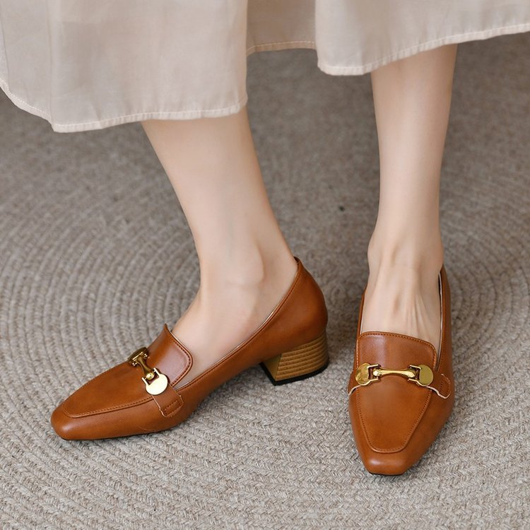 Women's Retro High Heels Thick Heel Shoes