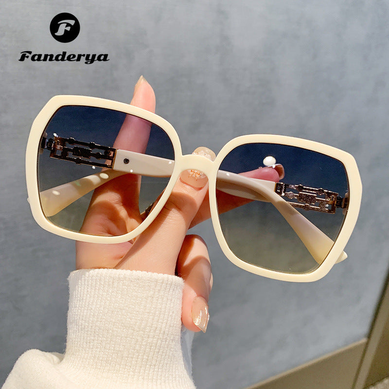 Women's Large Frame Thin Fashion Trend Polygonal Sunglasses