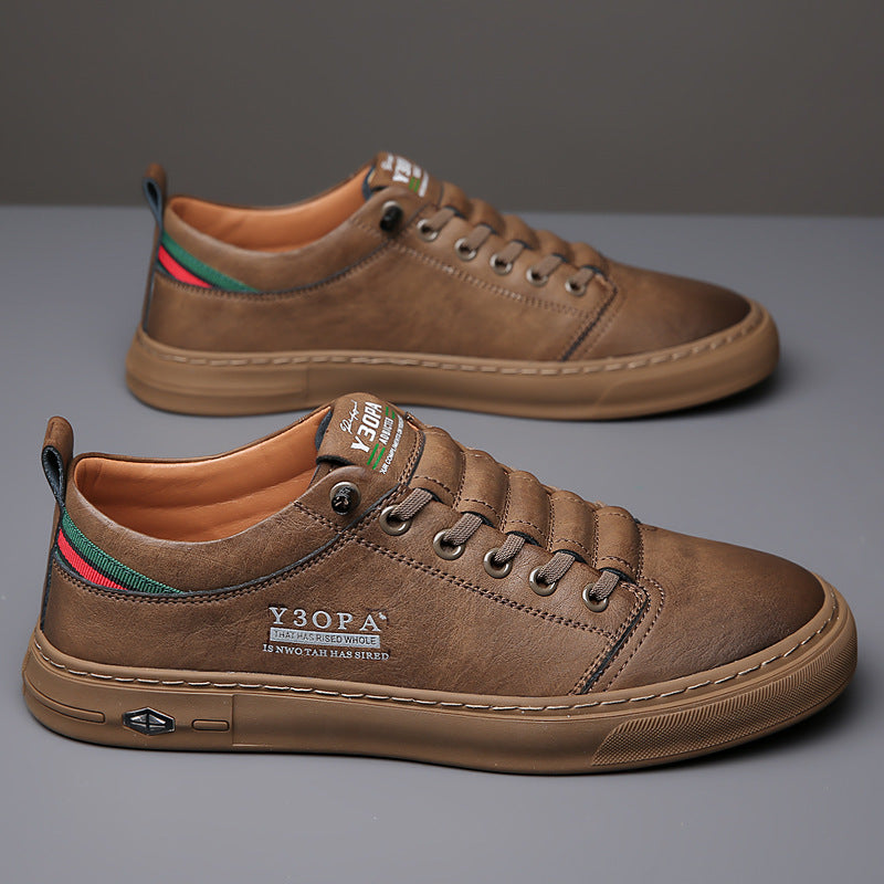Men's Trendy Leather Casual Sneakers