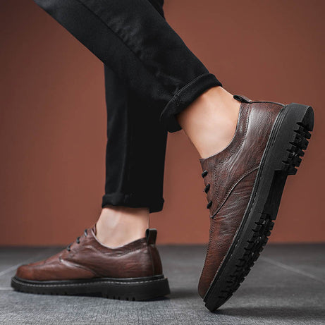 Men's Leather British Style Trend Casual Shoes