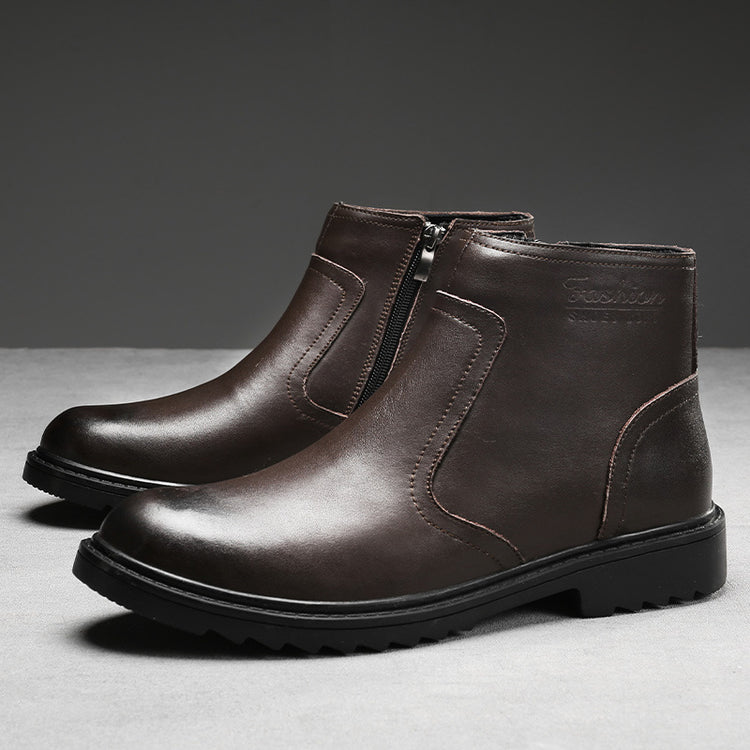 Men's Leather High - Top Casual Martin Boots (In Stock)