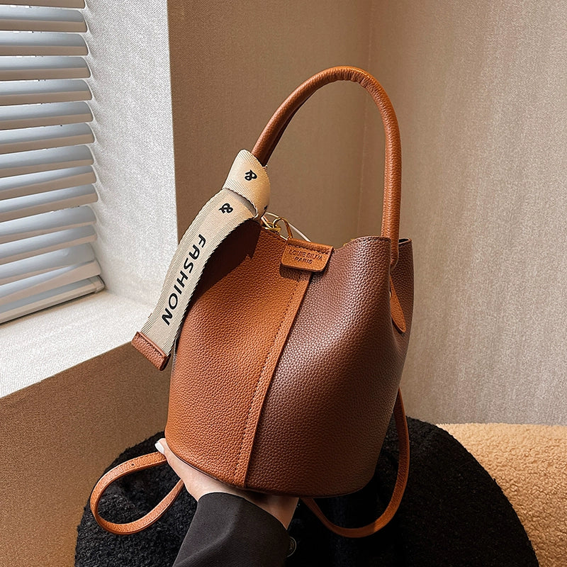 Women's Luxury Texture Portable Bucket Bag