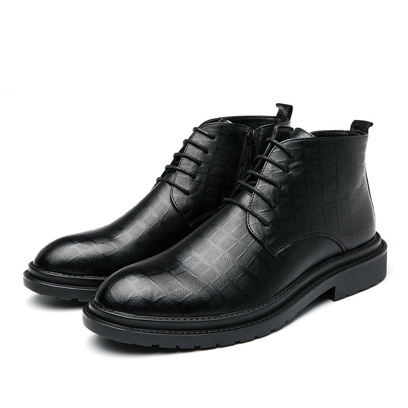 Men's Fashion Trend High-Top Leather Shoes
