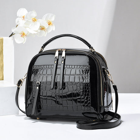 Women's  Trendy Crocodile Pattern Leather Portable Bag