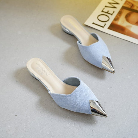 Women's Pointed Toe Slippers Thin Heels Sandals