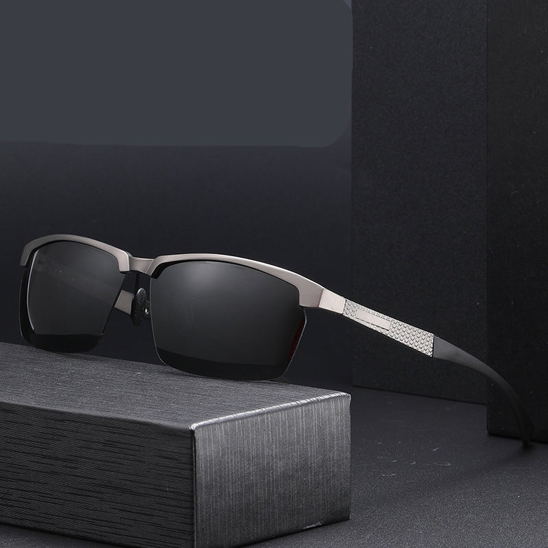 Men's Aluminum Half-frame Polarized UV-proof Sunglasses