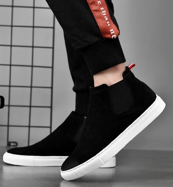 Men's Leather High-Top Casual Chelsea Shoes