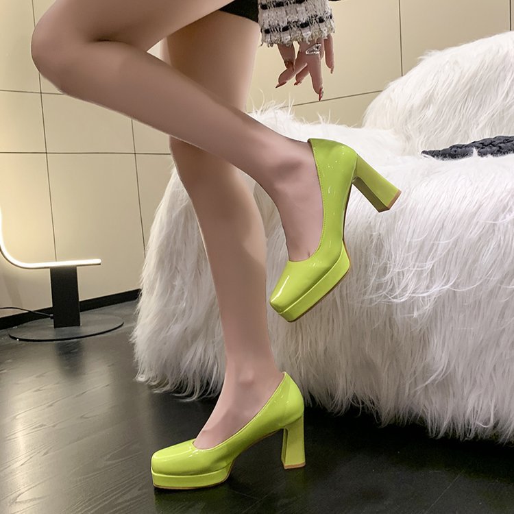 Women's Square Head High Heels Work Shoes