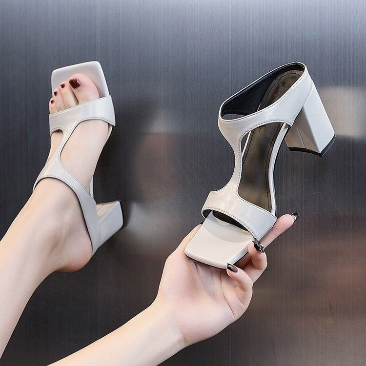 Women's Square Head Open Toe Cool Slippers (In Stock)