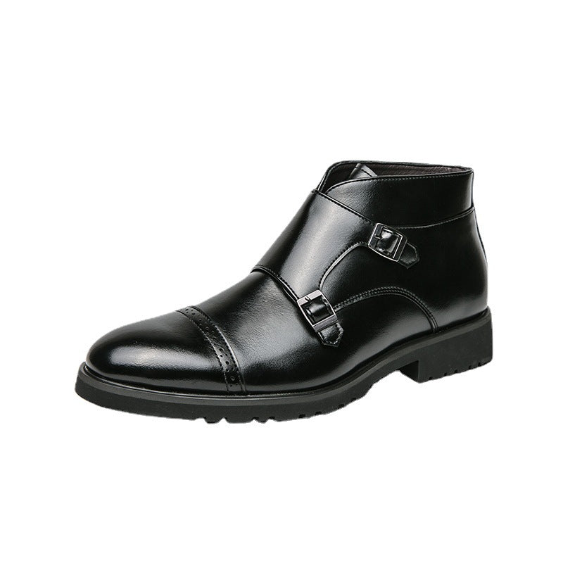 Men's High-top Pointed Leather Shoes