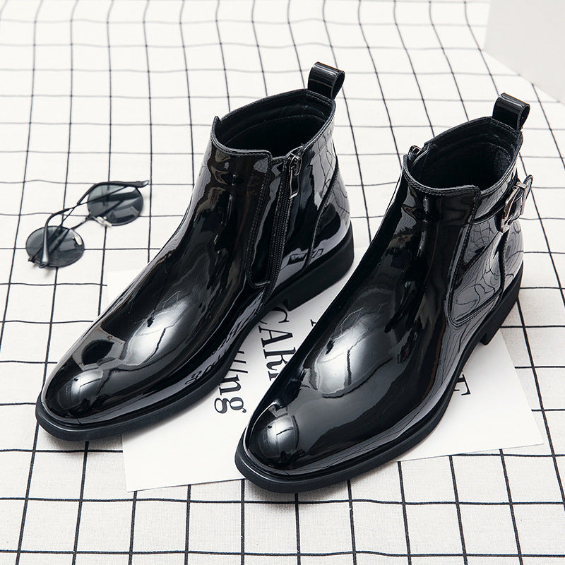 Men's Trend Fashion High-top Leather Shoes