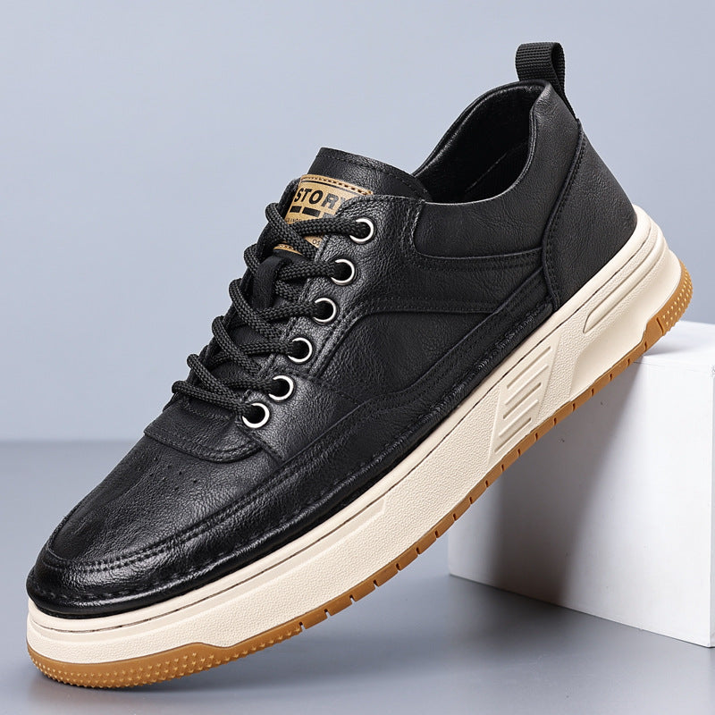 Men's Leather Low-Top British Style Casual Shoes