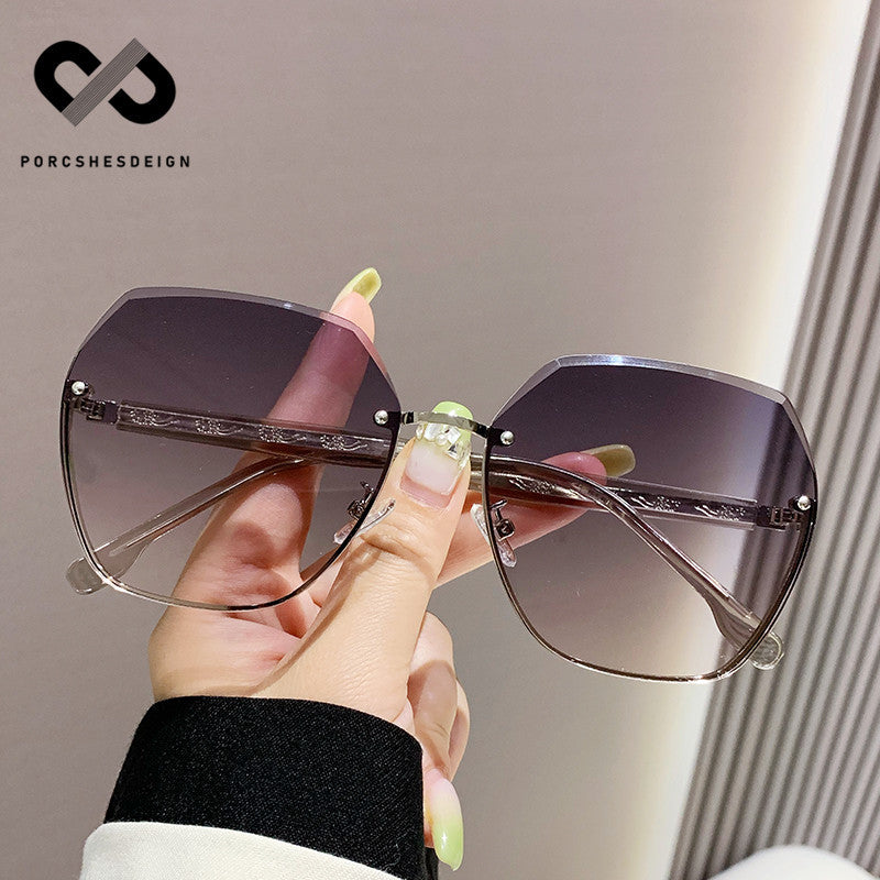 Women's Polygonal Round Face Thin UV Protection Sunglasses