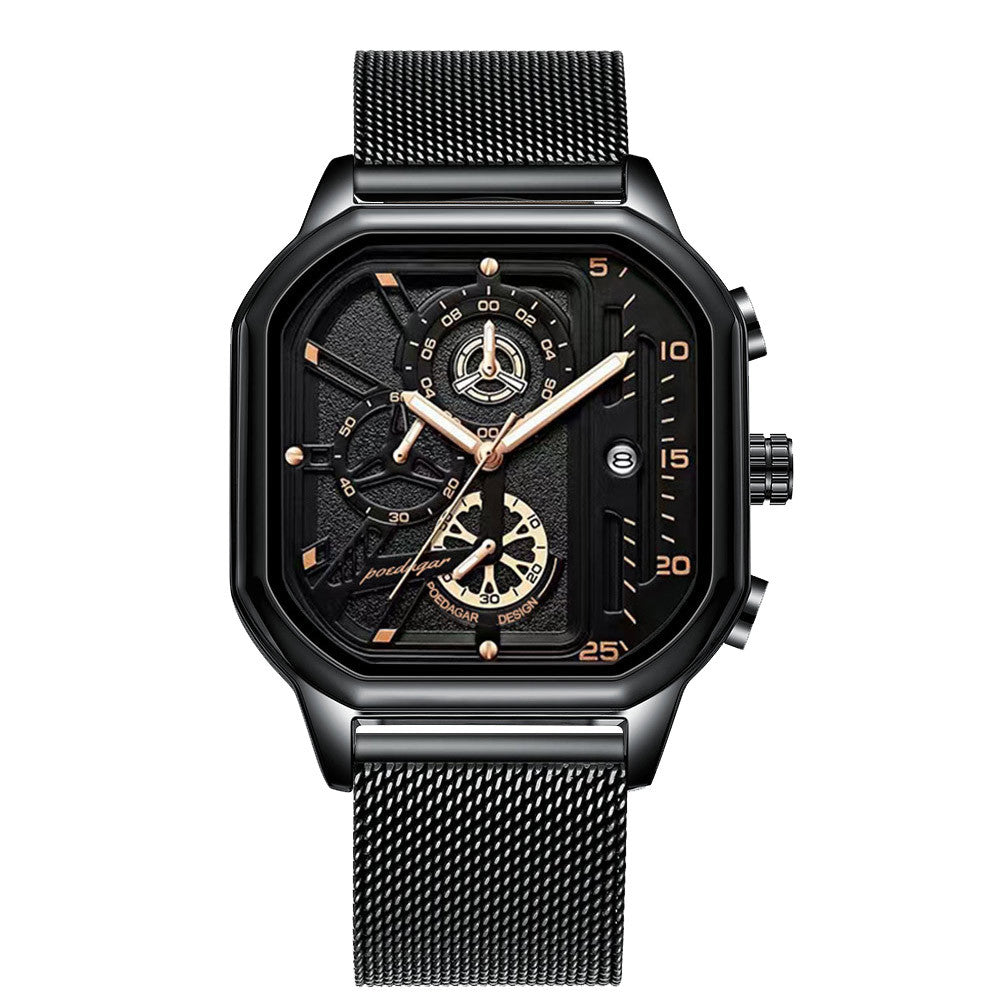 Men's Multi-functional Waterproof Quartz Watch